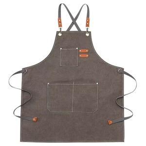 Tablier de barista en coton personnalisable en gros, logo personnalisé, vêtements de travail pour la cuisine à domicile, tablier imperméable - Product Image 3