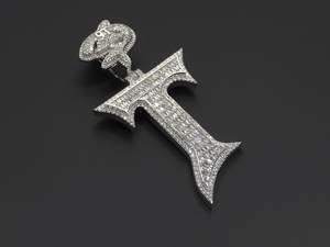 Personalizar alfabeto T letra colgante Moissanite Esmeralda y Diamante redondo 925 Plata fiesta regalo joyería fina colgantes y dijes - Product Image 5