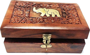 Boîte à bijoux décorative en bois, boîte en bois décorative, boîte en bois décorative antique pour femmes et filles, organisation de bijoux - Product Image 2