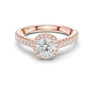 1.43 CT Lab Diamond Halo Engagement <b>Ring</b> for Women VVS-VS EF Clarity 18KT, 14KT, 10KT Gold & 925 Silver Rose, Yellow, - Product Image 3