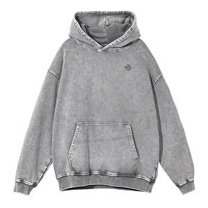 Sweat à capuche 100% coton lavé à l'acide de haute qualité sur mesure coupe décontractée élégant confortable porter sweat à capuche pour hommes lavage à l'acide - Product Image 3