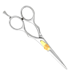 Ciseaux de coiffure en acier inoxydable de haute qualité, rasoir droit, ciseaux de coupe pour barbier, outil de salon de coiffure doré pour l'index - Product Image 3