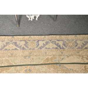 พรมตุรกีโบราณ1.8 x 10.3ft เบจสีฟ้าทำด้วยมือผ้าขนสัตว์รูปทรงสี่เหลี่ยมผืนผ้านามธรรมสำหรับห้องนอนเย็บปะติดปะต่อกันห้องโถงน้ำยาง - Product Image 3