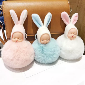 Poupée de couchage de 8CM, pendentif boule de cheveux, porte-clés en <span class=keywords><strong>laine</strong></span> de coton, sac, jouet boule - Product Image 5