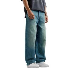 Pantalons en jean baggy pour hommes, pantalons décontractés, mode, coupe ample, denim streetwear, fournisseur OEM, coupe ample, denim baggy clair pour hommes - Product Image 1