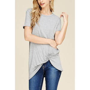 Elegante Tunica da Donna a Maniche Corte con Nodo, Personalizzabile, Casual, per Club, ODM, Taglie Forti, Lunghezza al Ginocchio, Disponibile dalla XS alla Large, Traslucida - Product Image 4