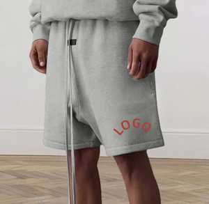 Custom Long Drawstring French Terry Heavy Mens Training Athletic Unisex Fleece Cotton Shorts Blank Sweat Gym Shorts para hombres - Product Image 5