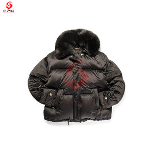 Winter Streetwear <b>Jacket</b> <b>Men</b> Women Thickened Stand Collar Hooded Windproof <b>Canvas</b> Zipper Closure Waterproof Puffer - Product Image 2