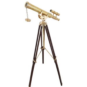 Telescopio en miniatura marino de latón brillante con trípode de madera aumento escritorio regalo de cumpleaños regalo de oficina decoración del hogar regalos - Product Image 2