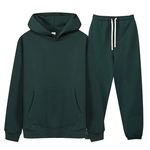 High Quality Winter Hooded Solid <b>Sweatpants</b> Hoodie Set Custom Unisex Men's Tracksuit Quick Dry Technology 100% Cotton Fleece - Product Image 1