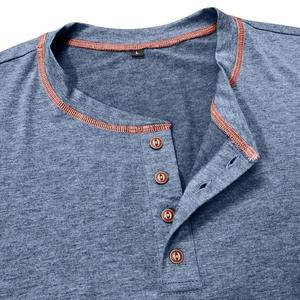Chemise Henley pour hommes à manches courtes en coton doux, léger, confortable et tendance de haute qualité pour le sport, la salle de sport et les vêtements décontractés - Product Image 3