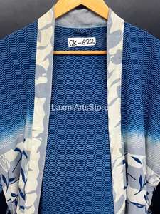 Handmade Floral Crepe Silk <b>Kimono</b> Robe for <b>Women</b> | Soft Comfortable Summer Bathrobe V-neck Elastic Waist | Vintage Luxury Resort - Product Image 2