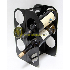 Casier à vin moderne en métal doré Design géométrique Porte-bouteille vertical Présentoir de rangement élégant au sol pour la maison Bar Organisateur de bouteilles - Product Image 5