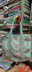 <b>Quilted</b> Cotton Floral Printed Women's Shoulder Tote Bag Handmade Open Closure Market and Travel Shopping Bag for <b>Summer</b> Autumn - Product Image 3