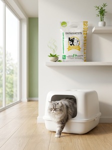 Litière pour chat écologique en blé, propre et moelleuse, parfum thé vert, granulés agglomérants naturels pour chats, chiens et lapins 5L - Product Image 4