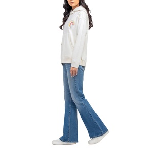 เสื้อฮู้ดผ้าฝ้ายสีพื้นสำหรับผู้หญิงเสื้อสเวตเตอร์ผ้าฝ้ายแบบ100% สำหรับผู้หญิงเสื้อฮู้ดไซส์ใหญ่พิเศษออกแบบโลโก้ได้ตามต้องการ - Product Image 3