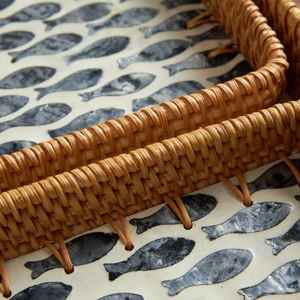 Plateau en bois de nacre pour servir des aliments fait à la main plateau de couleur mosaïque fabriqué au Vietnam - Product Image 4