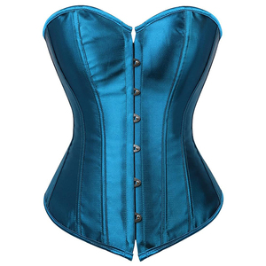 Blue Satin <b>Corset</b> Body Shaping Shapewear Sexy Bustier <b>Waist</b> Trainer Slimming Lingerie for Women Fashionable Outfit - Product Image 5