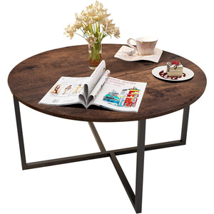Wooden Top & <b>Black</b> Color <b>Side</b> <b>Table</b> for Home Decor Modern End <b>Table</b> for Living Room Bedroom or Office Accent Furniture - Product Image 1