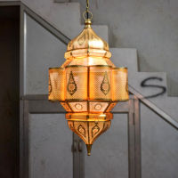 Suspension en métal plaqué or style indien grande suspension pour salon chambre salle à manger cuisine-lustre style