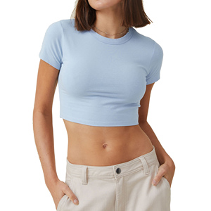 Top corto con logotipo personalizado para mujer, tops cortos sexis de algodón de alta calidad al por mayor para mujer - Product Image 1