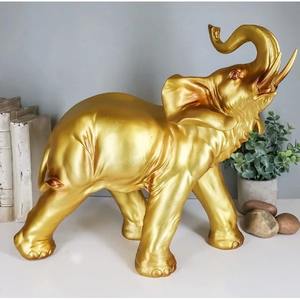 Elegante Elefante Dorado escultura de Metal hecho a mano adorno de mesa artístico acento decorativo único para hogares modernos - Product Image 2