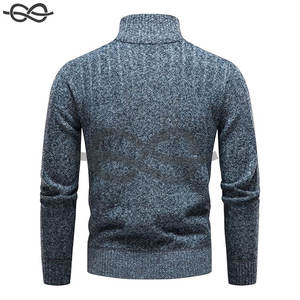 Suéter para hombre Quarter Zip Striped Pullover Color Block Polo Sudaderas Otoño Invierno Primavera Casual Warm Knit Top Elegante - Product Image 3