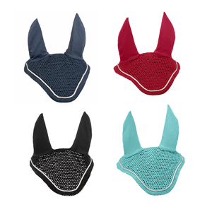 Logotipo privado Horse Fly Veil Transpirable Anti Mosquito Horse Ear Bonnet Protección Tela de malla con etiqueta OEM - Product Image 5