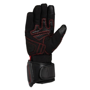Guantes de moto de carreras con dedos largos personalizados Protección contra choques de invierno Pantalla segura Guantes de cuero táctil Acentos de fibra de carbono - Product Image 3