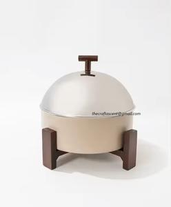 Silver Gold Finished With Embossed High Quality Latest Design Handmade Premium <b>Steel</b> Casserole With Lid Food Warmer for Kitchens - Product Image 6