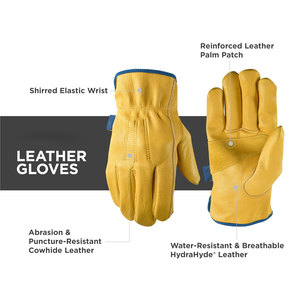 Gants d'hiver en chèvre Gants de conducteur en cuir confortable pour la sécurité des mains Gants de conducteur en cuir de vachette. - Product Image 3