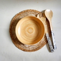 Sous-plats, sets de table et sous-verres en paille, osier et bambou, écologiques, faits à la main, pour décoration de mariage, produits en gros