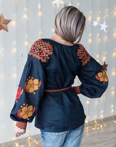 Chemisiers à manches longues et col en v pour femmes, vêtements Boho - Product Image 3