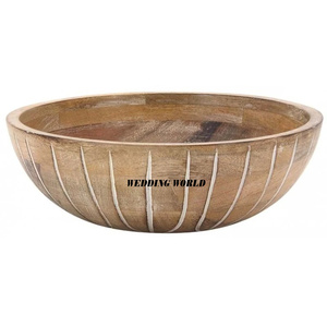 Bol à chocolat en bois décoratif de table bol sucré en gros fini naturel décoration Ramadan et Eid bol à chocolat en bois - Product Image 2