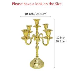 Bougeoir vintage en aluminium de haute qualité, qualité exclusive, 5 bras pour la décoration de la maison, vente en gros, bougeoir unique - Product Image 4