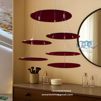 Luxe Vin Rouge Disque Lustre Hauteur Réglable pour Hôtel Salle À Manger Salons Bars USA Chine EAU Arabie Saoudite Qatar GCC Pays