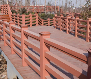 Système de balustrade <span class=keywords><strong>composite</strong></span> WPC écologique pour extérieur - Durable, imperméable, installation facile pour balcon, terrasse et jardin - Product Image 1