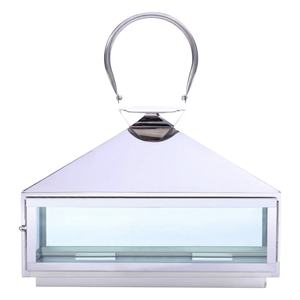 Navidad Rectangular 3 pilares Acero inoxidable Metal hecho a mano estilo clásico brillante pulido portavelas linternas boda - Product Image 6