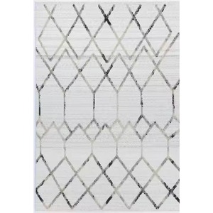 พรมโพลีเอสเตอร์ลายเรขาคณิตของ Dorian สีครีม taupe เป็นมิตรกับสิ่งแวดล้อมกันลื่นทำจากผ้าฝ้ายเรขาคณิต - Product Image 1