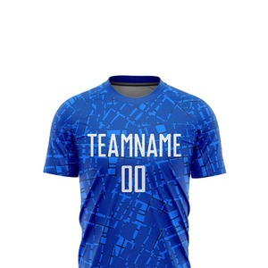 Ensemble de maillot de football pour homme INDEX APPAREL, bleu, géométrique, sublimé, respirant, manches courtes, col rond, coupe athlétique, adulte - Product Image 5