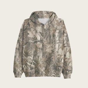 Sweat à capuche surdimensionné en coton 100% camouflage de chasse d'automne, streetwear personnalisé, imprimé numérique réel sur arbre, camouflage unisexe - Product Image 5
