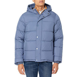 Chaqueta acolchada blanca de invierno personalizada para hombre, chaqueta acolchada con cuello levantado y estampado por sublimación - Product Image 2