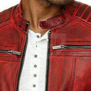 Logo personnalisé de haute qualité en peau de mouton pour hommes Veste en cuir de buffle pour hommes avec col montant style High Street - Product Image 6