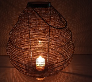 Gold Finished Metal Wax Light <b>Lantern</b> Tealight Candle Holders <b>Large</b> for Christmas Home Decoration Living Room and Table Decor - Product Image 1