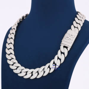 Collier en argent 925 de Style de luxe Hip Hop avec diamant cultivé en laboratoire Miami chaîne à maillons cubains mariage pour rappeurs bijoux à la mode - Product Image 6