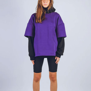 Sudadera con Capucha de Doble Manga para Mujer, 100% Algodón, Color Sólido, Corte Regular, Diseño de Nueva Llegada - Product Image 1