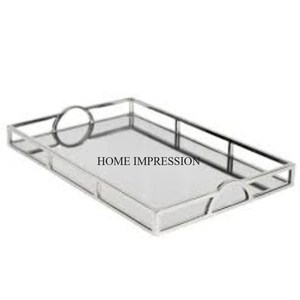 Más vendidos, los más demandados, chapado en oro de alta calidad, Marco Rectangular de Metal de primera calidad, bandeja de espejo, centro de mesa y decoración - Product Image 5