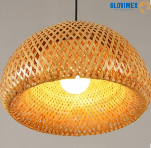 Rustic Bamboo Handmade Lampshade Frame Chandelier Durable Safe Eco-Friendly Kitchen Space Organizer - Product Image 2