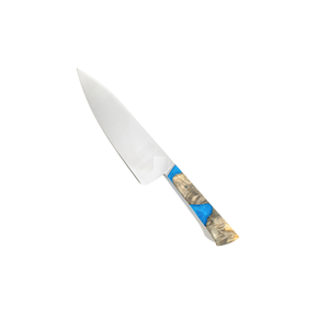 Diseño de cuchillo de madera y resina Mango de resina AZUL 1 Uds Juego de cuchillos de acero inoxidable Cuchillos de cocina Chef gran oferta - Product Image 5