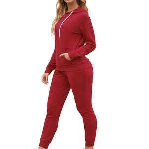 2024 nuevos chándales personalizados para mujer, Sudadera con capucha de lana de algodón, pantalones de chándal y sudadera con capucha, conjunto de Jogger para mujer - Product Image 6